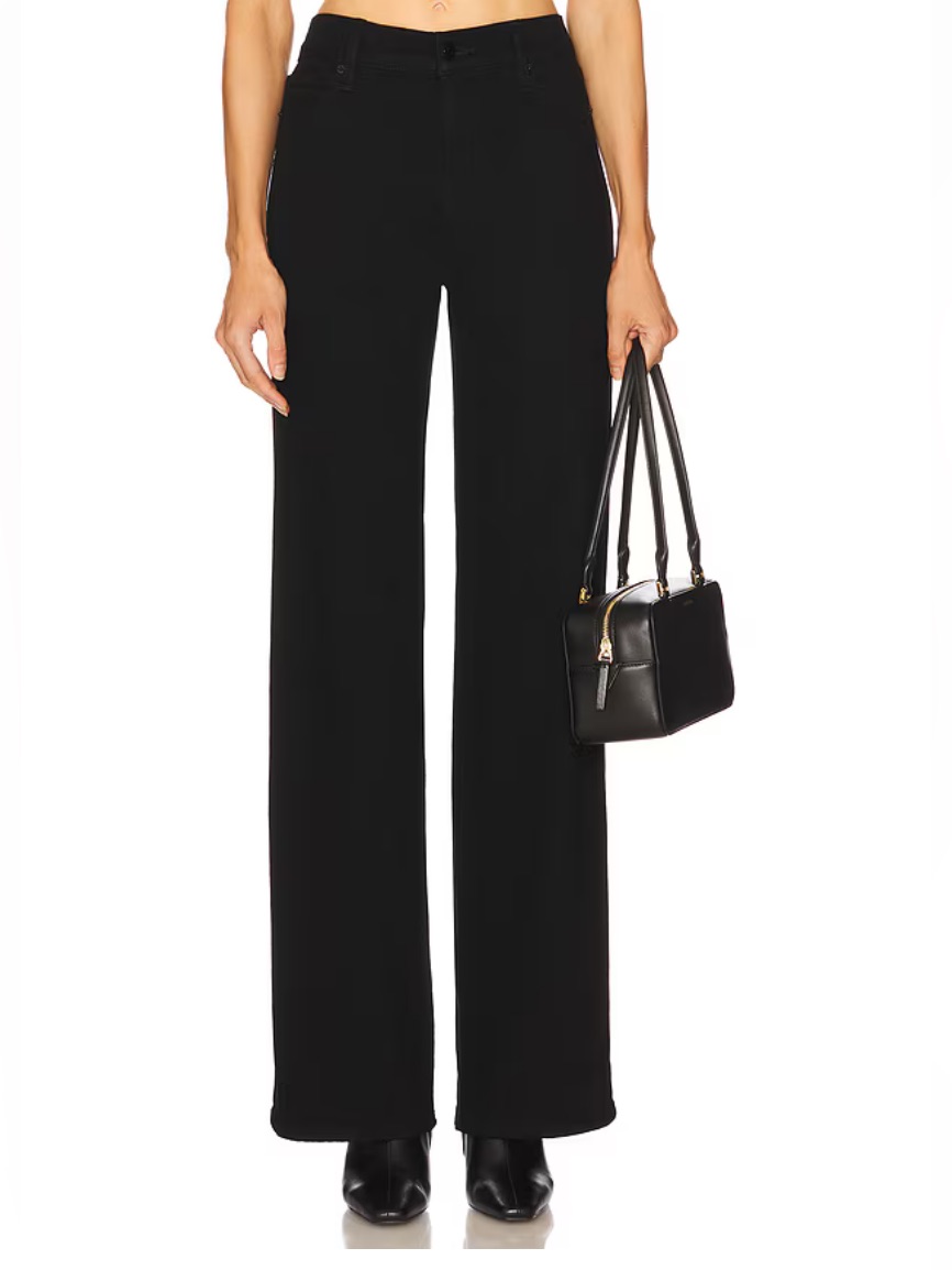 Frame Jeans Le Slim Palazzo Revolve Wide Leg High Waist Black Size 25 Regular